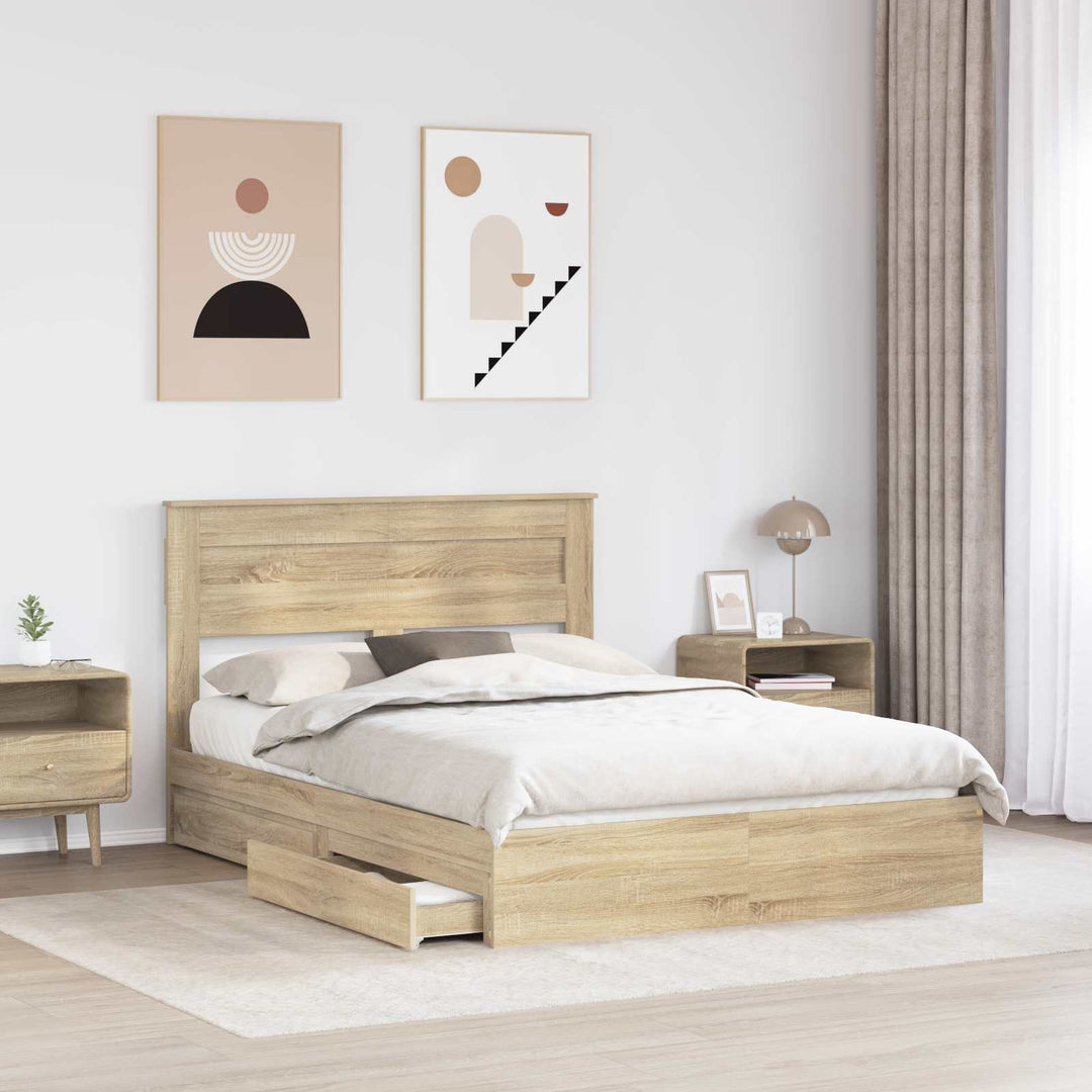 Opbevaringsseng Sonoma eg 140 x 200 cm Konstrueret træ