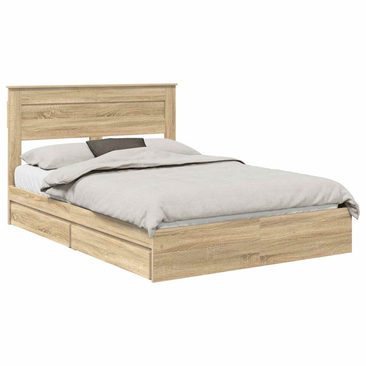 Opbevaringsseng Sonoma eg 140 x 200 cm Konstrueret træ