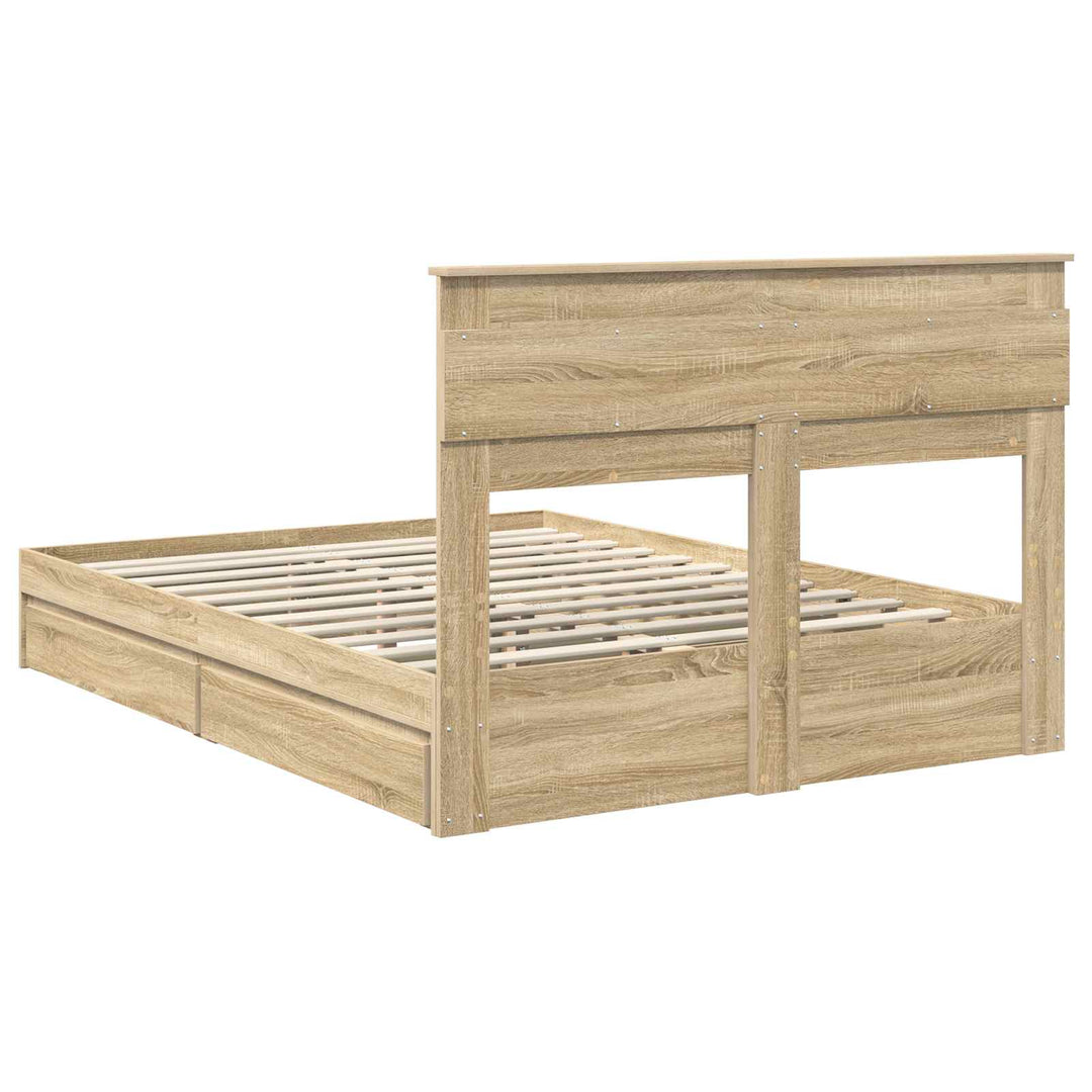 Opbevaringsseng Sonoma eg 140 x 200 cm Konstrueret træ