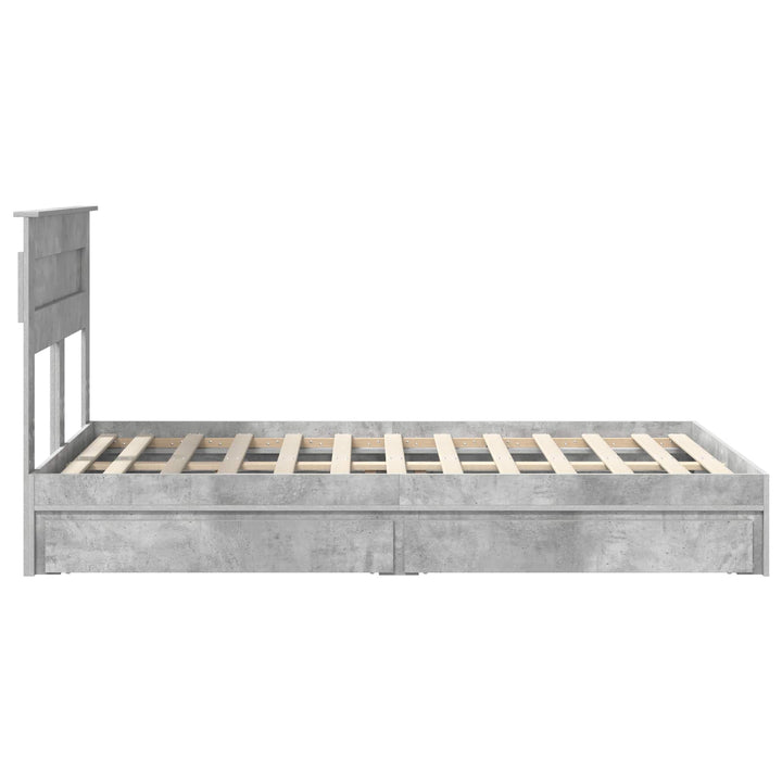 Opbevaringsseng Beton Grå 135 x 190 cm Konstrueret træ