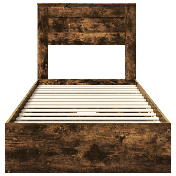 Opbevaringsseng Røget eg 100 x 200 cm Konstrueret træ