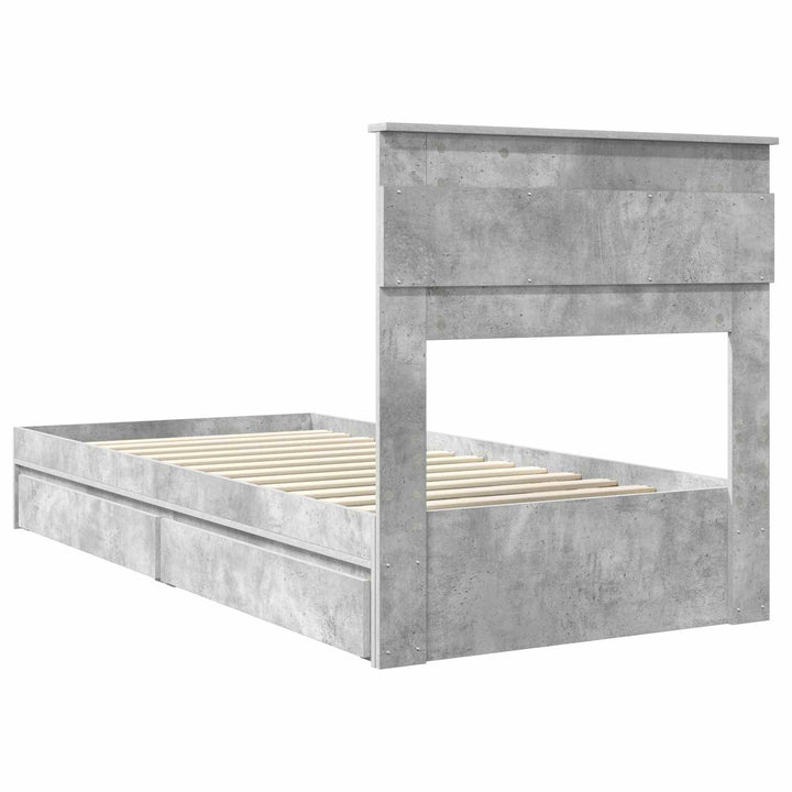 Opbevaringsseng Beton Grå 90 x 190 cm Konstrueret træ
