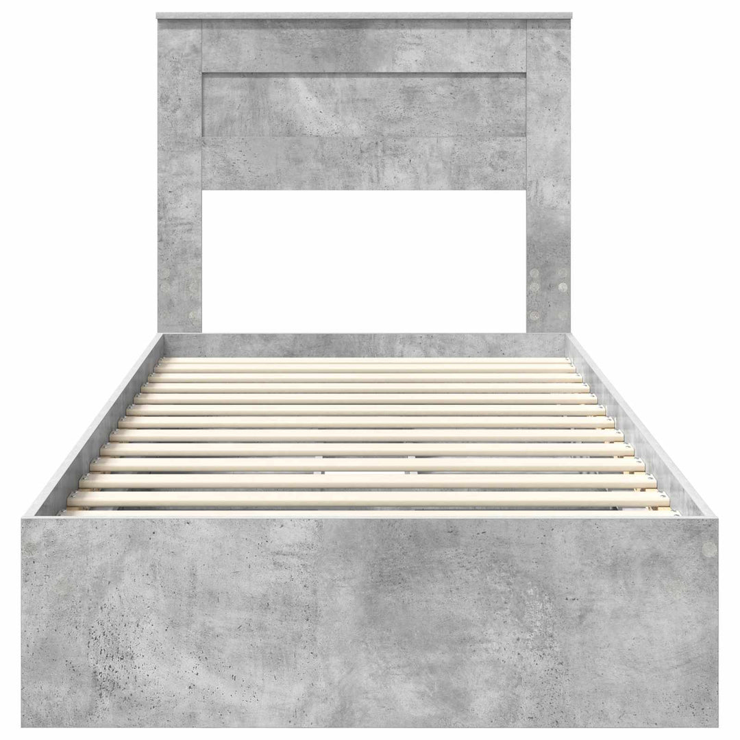 Opbevaringsseng Beton Grå 90 x 190 cm Konstrueret træ