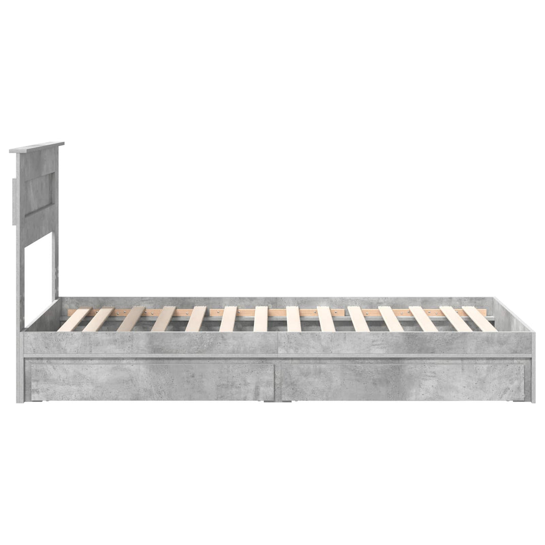 Opbevaringsseng Beton Grå 90 x 190 cm Konstrueret træ