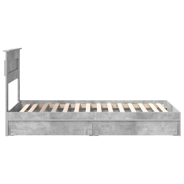 Opbevaringsseng Beton Grå 90 x 190 cm Konstrueret træ