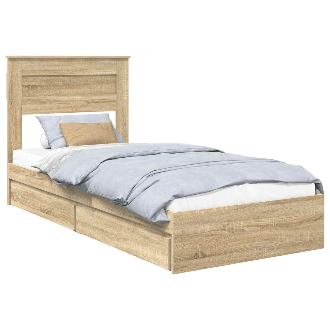 Opbevaringsseng Sonoma eg 75 x 190 cm Konstrueret træ