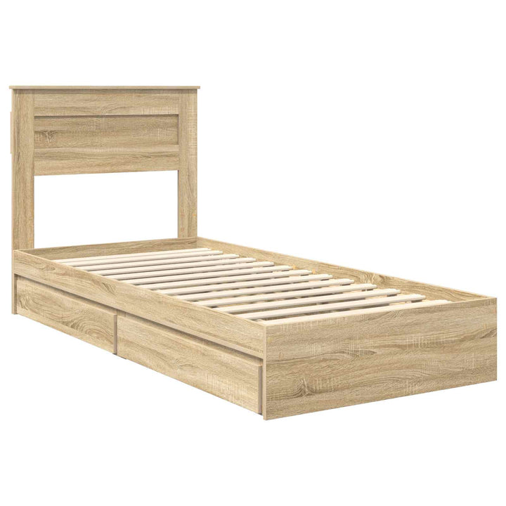 Opbevaringsseng Sonoma eg 75 x 190 cm Konstrueret træ