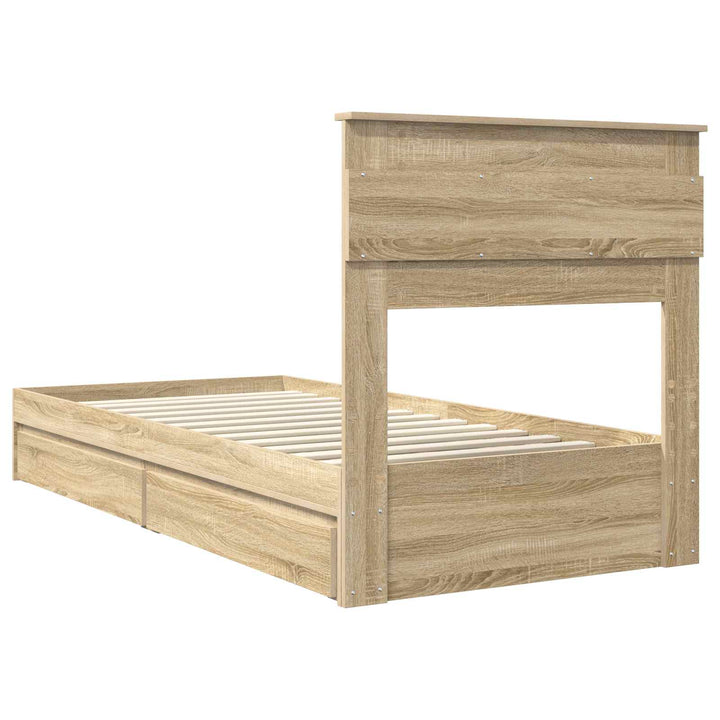 Opbevaringsseng Sonoma eg 75 x 190 cm Konstrueret træ