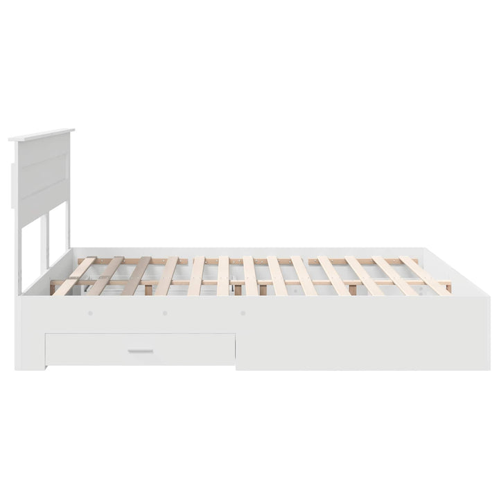 Sengestel med hovedgærde Hvid 180 x 200 cm Konstrueret træ