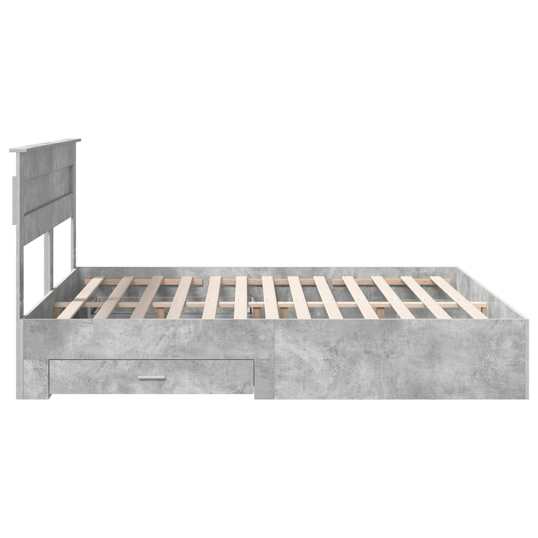 Sengestel med hovedgærde Beton Grå 180 x 200 cm Konstrueret træ