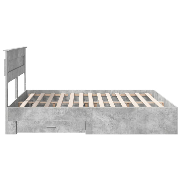 Sengestel med hovedgærde Beton Grå 180 x 200 cm Konstrueret træ