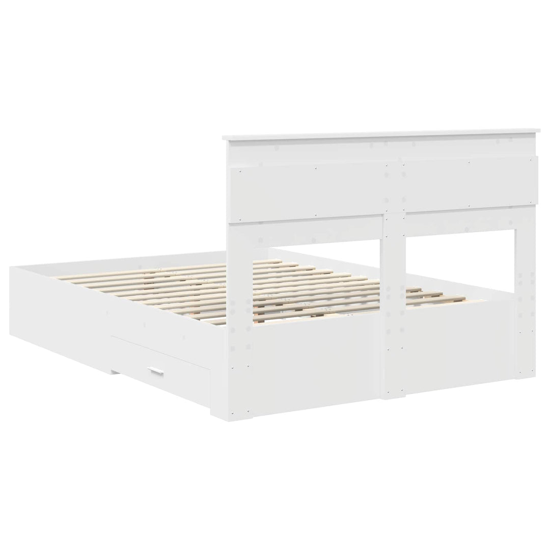 Sengestel med hovedgærde Hvid 160 x 200 cm Konstrueret træ