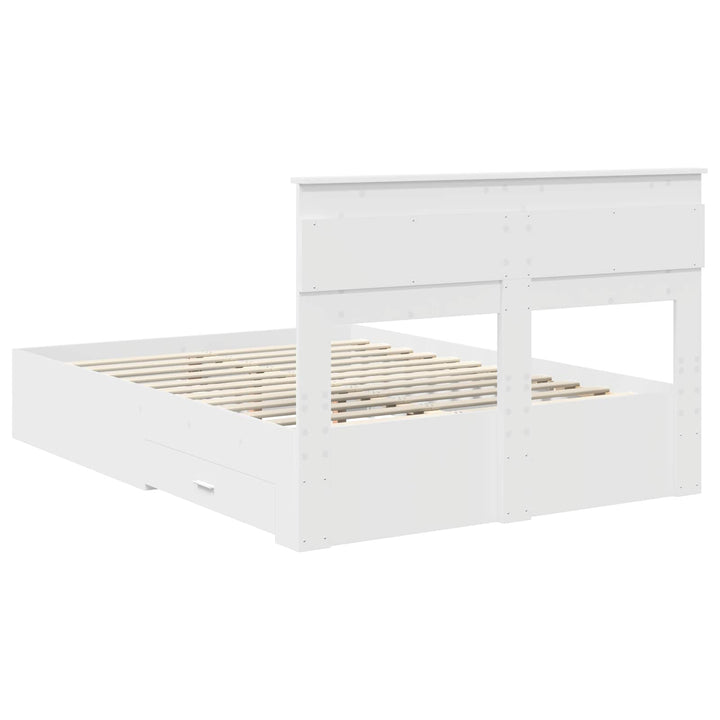 Sengestel med hovedgærde Hvid 160 x 200 cm Konstrueret træ