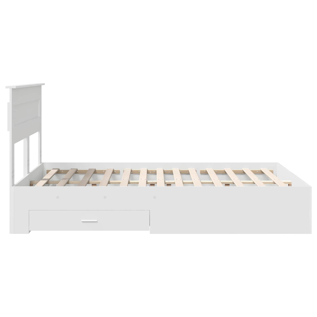 Sengestel med hovedgærde Hvid 160 x 200 cm Konstrueret træ