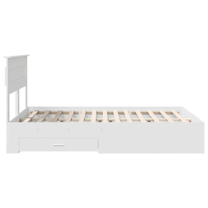 Sengestel med hovedgærde Hvid 160 x 200 cm Konstrueret træ