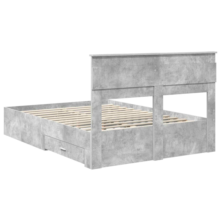 Sengestel med hovedgærde Beton Grå 160 x 200 cm Konstrueret træ