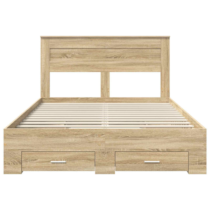 Sengestel med hovedgærde Sonoma eg 140 x 190 cm Konstrueret træ