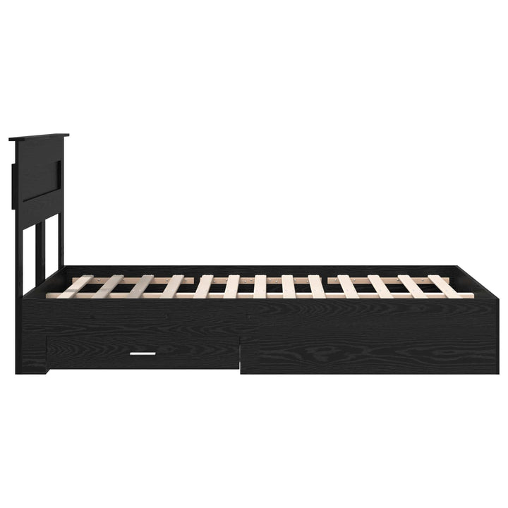 Sengestel med hovedgærde Sort eg 135 x 190 cm Konstrueret træ