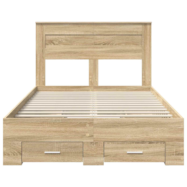 Sengestel med hovedgærde Sonoma eg 120 x 200 cm Konstrueret træ