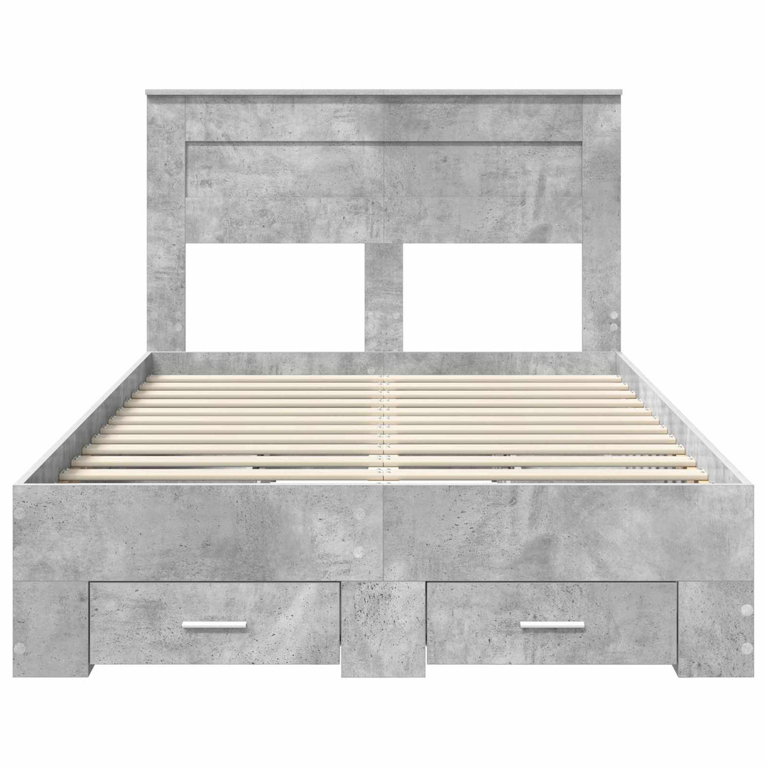Sengestel med hovedgærde Beton Grå 120 x 200 cm Konstrueret træ