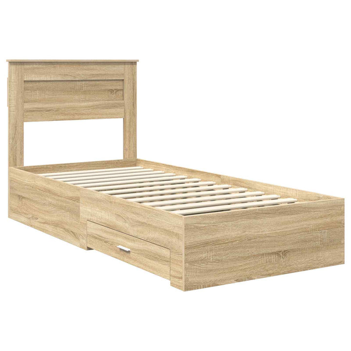 Sengestel med hovedgærde Sonoma eg 100 x 200 cm Konstrueret træ