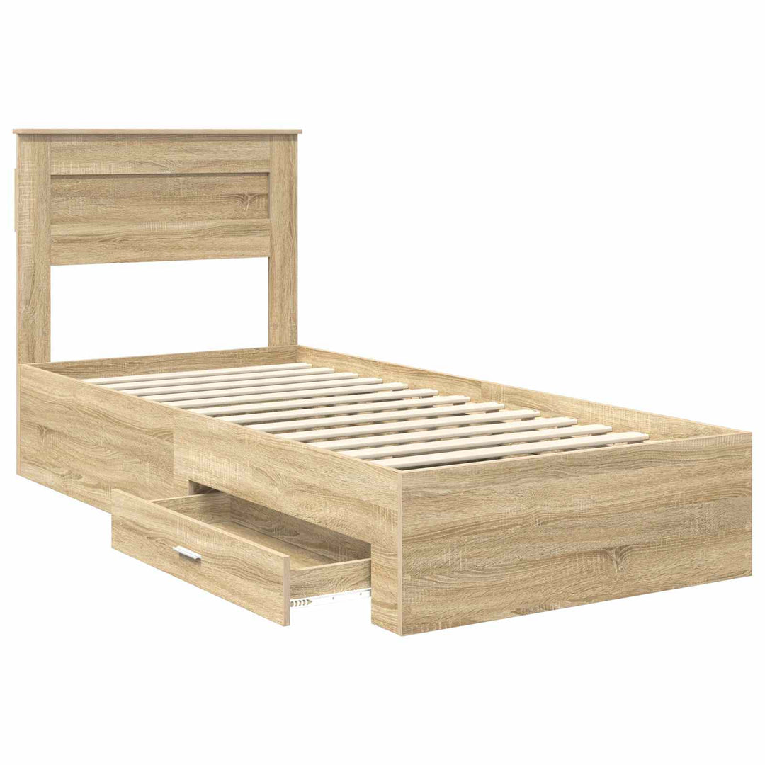 Sengestel med hovedgærde Sonoma eg 100 x 200 cm Konstrueret træ