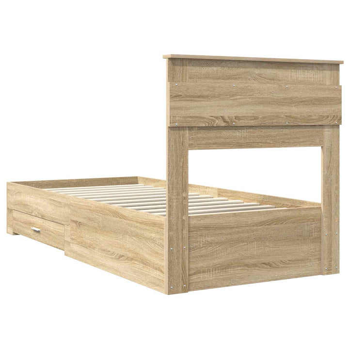 Sengestel med hovedgærde Sonoma eg 100 x 200 cm Konstrueret træ