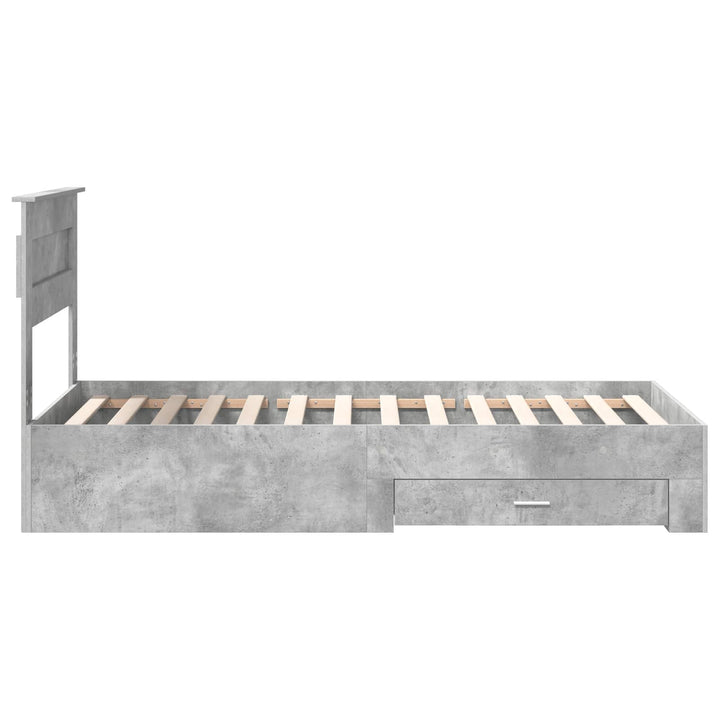 Sengestel med hovedgærde Beton Grå 100 x 200 cm Konstrueret træ