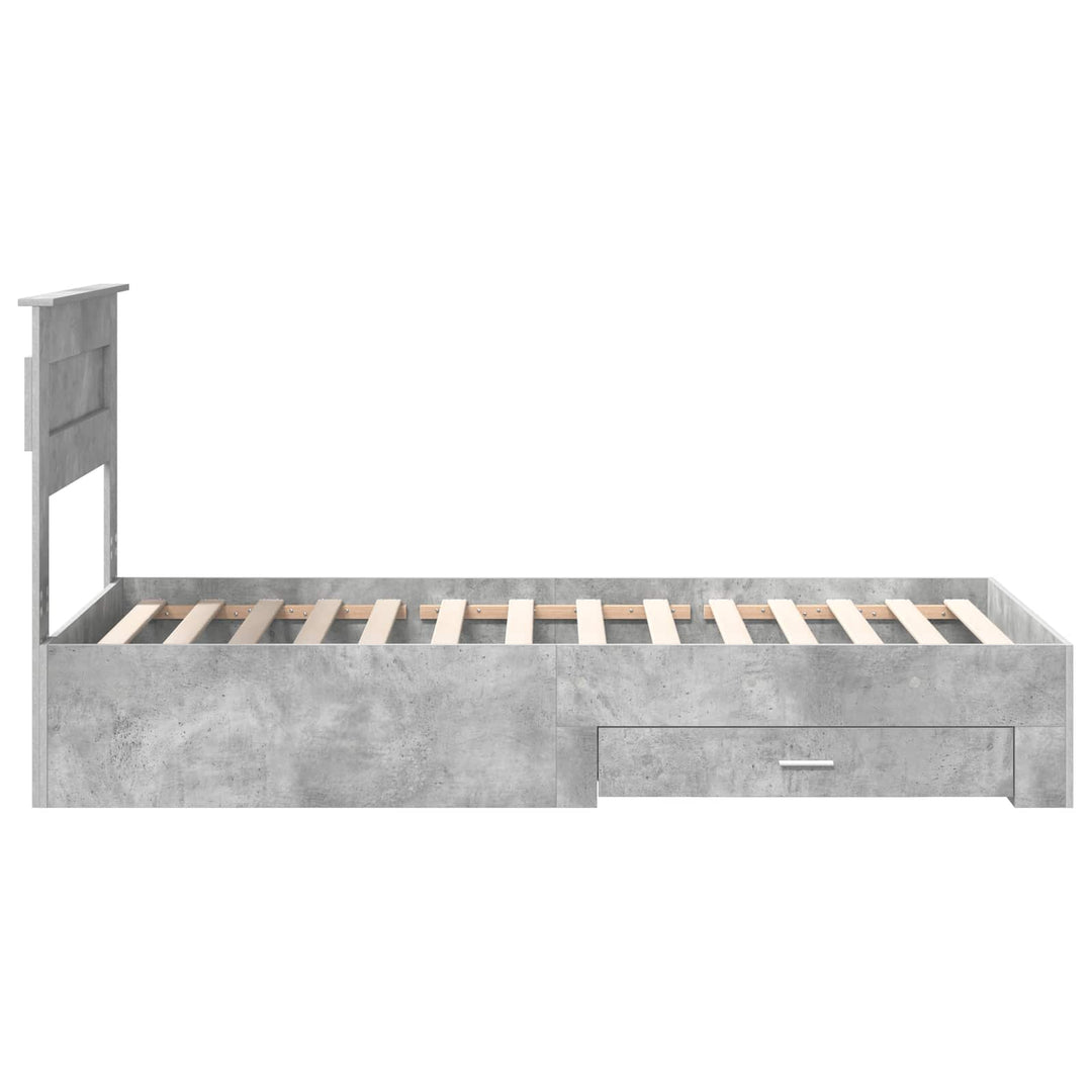 Sengestel med hovedgærde Beton Grå 90 x 190 cm Konstrueret træ
