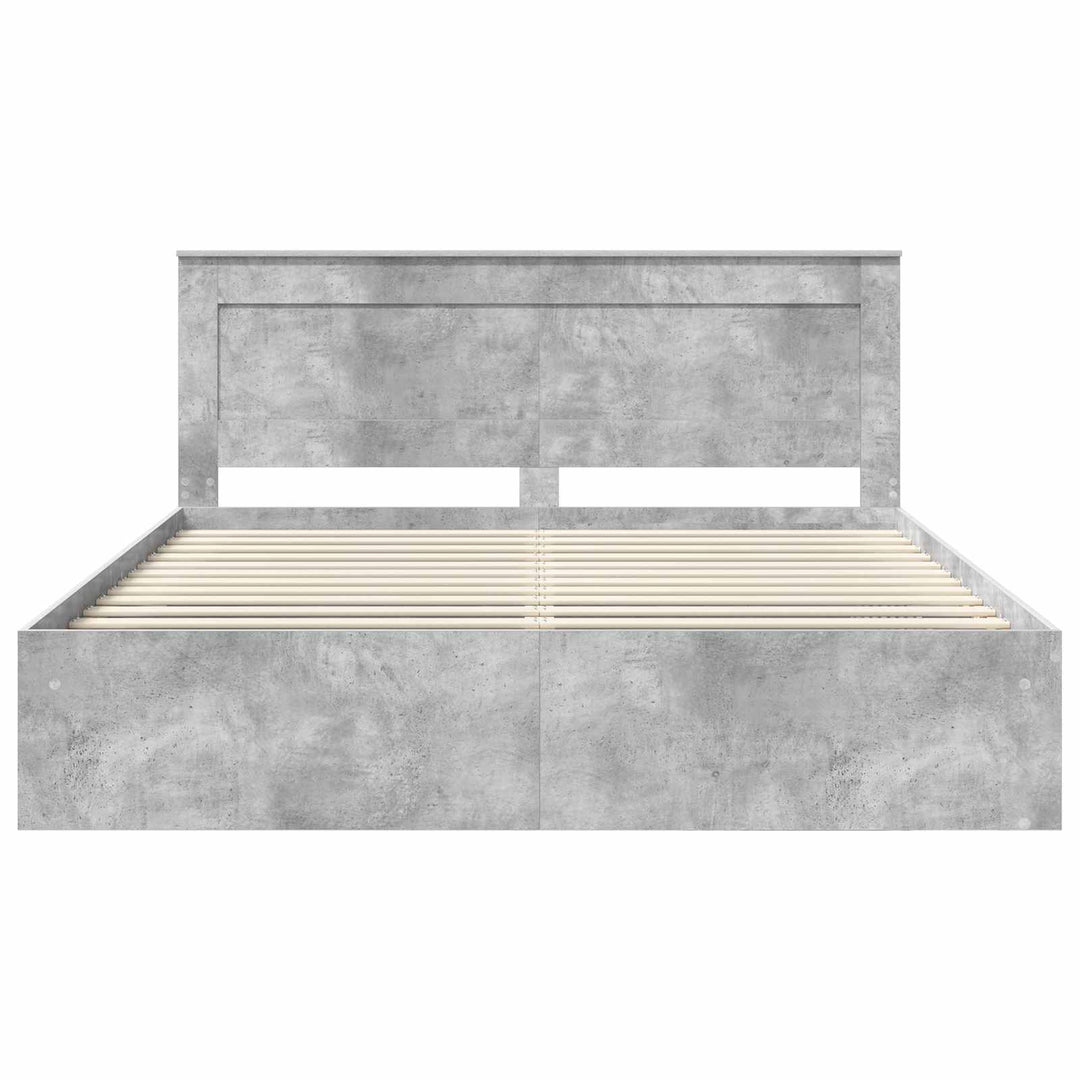 Sengestel med hovedgærde Beton 180 x 200 cm Massiv fyrretræ