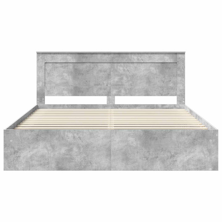 Sengestel med hovedgærde Beton 180 x 200 cm Massiv fyrretræ