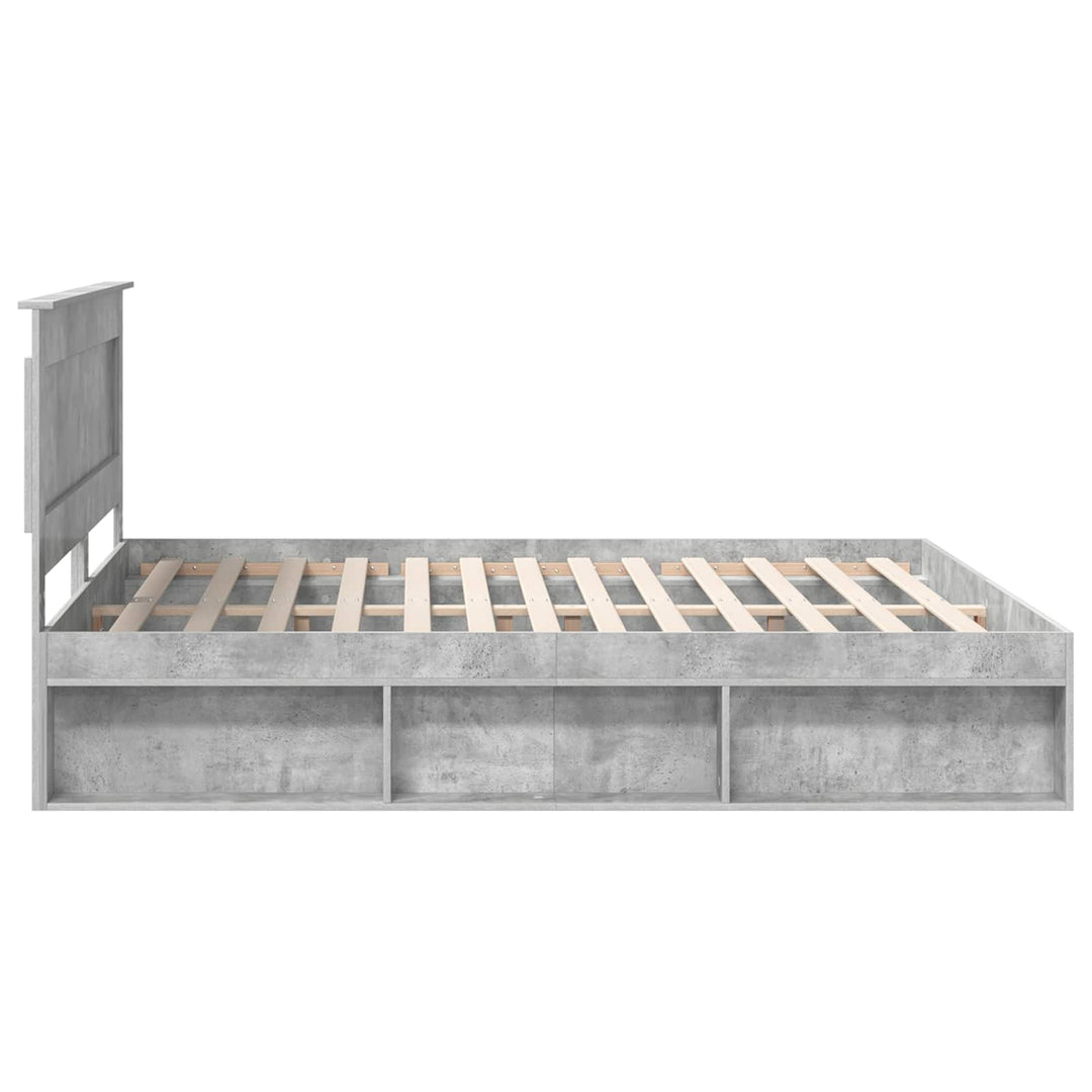 Sengestel med hovedgærde Beton 180 x 200 cm Massiv fyrretræ