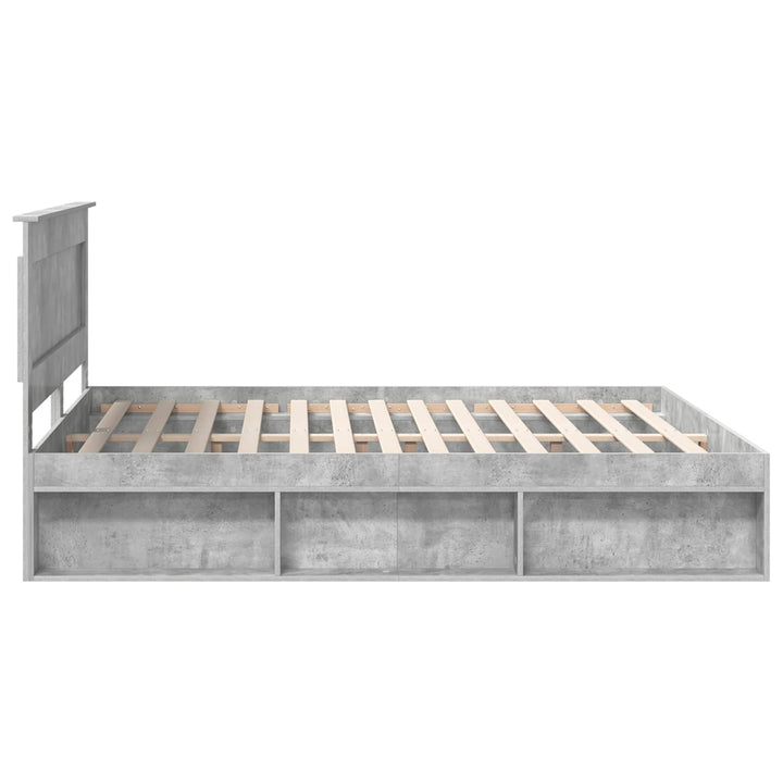 Sengestel med hovedgærde Beton 180 x 200 cm Massiv fyrretræ