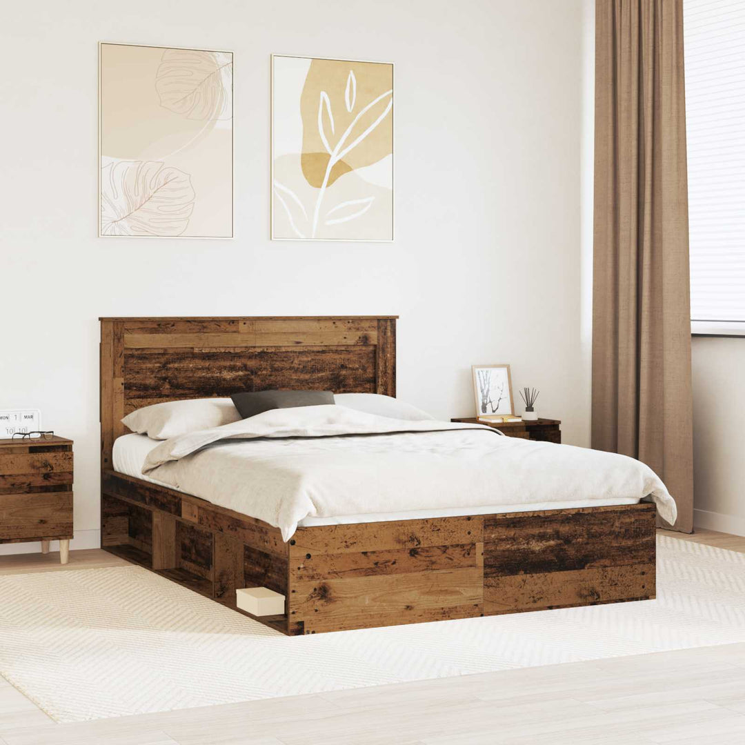 Sengestel Gammelt træ 150 x 200 cm Massiv fyrretræ