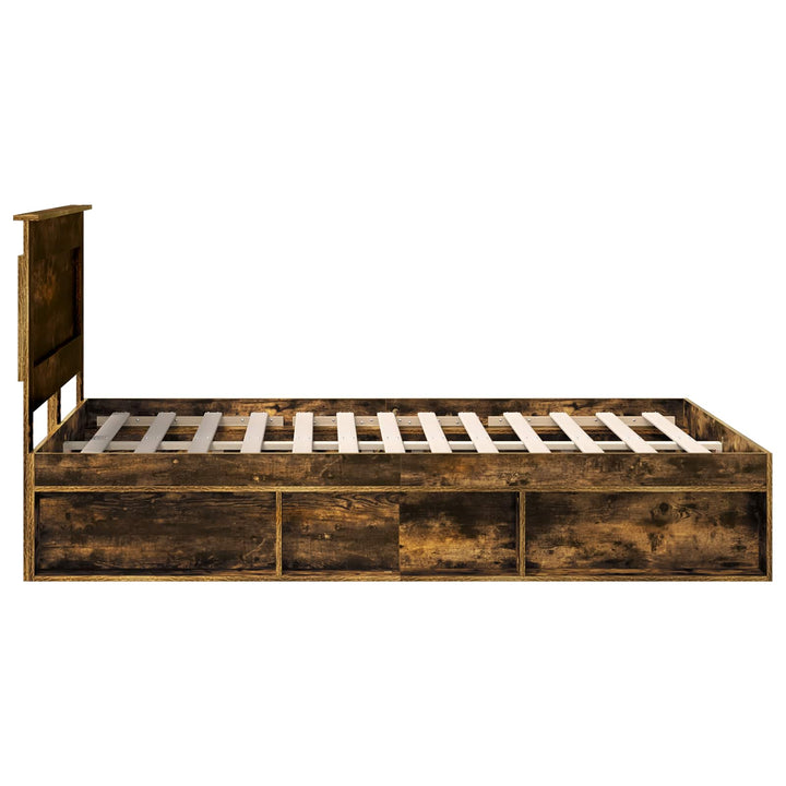 Sengestel med hovedgærde Røget eg 140 x 190 cm Massiv fyrretræ