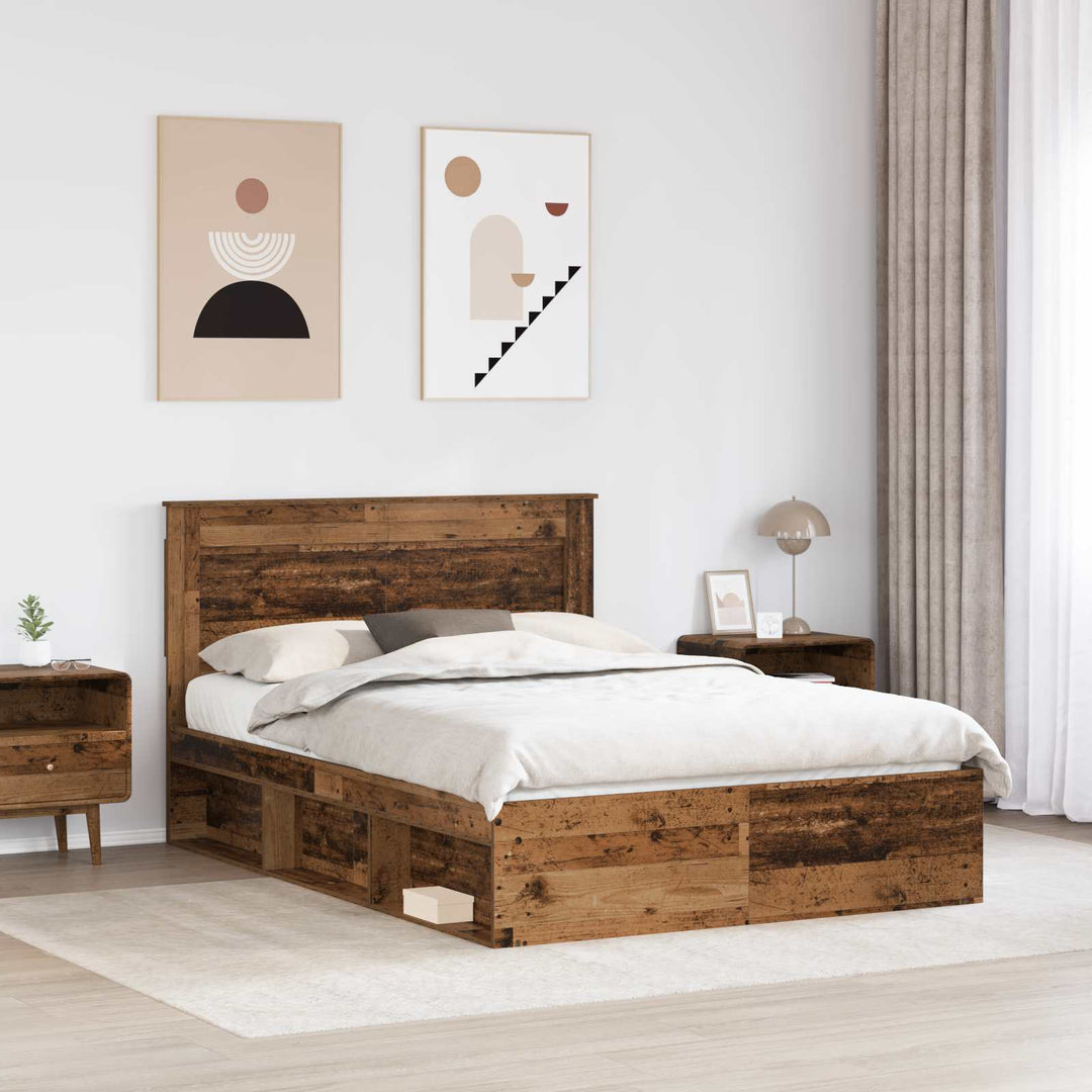 Sengestel Gammelt træ 140 x 190 cm Massiv fyrretræ