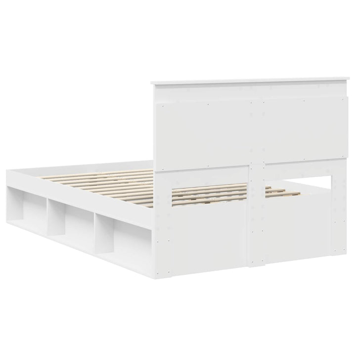 Sengestel med hovedgærde Hvid 120 x 190 cm Massiv fyrretræ