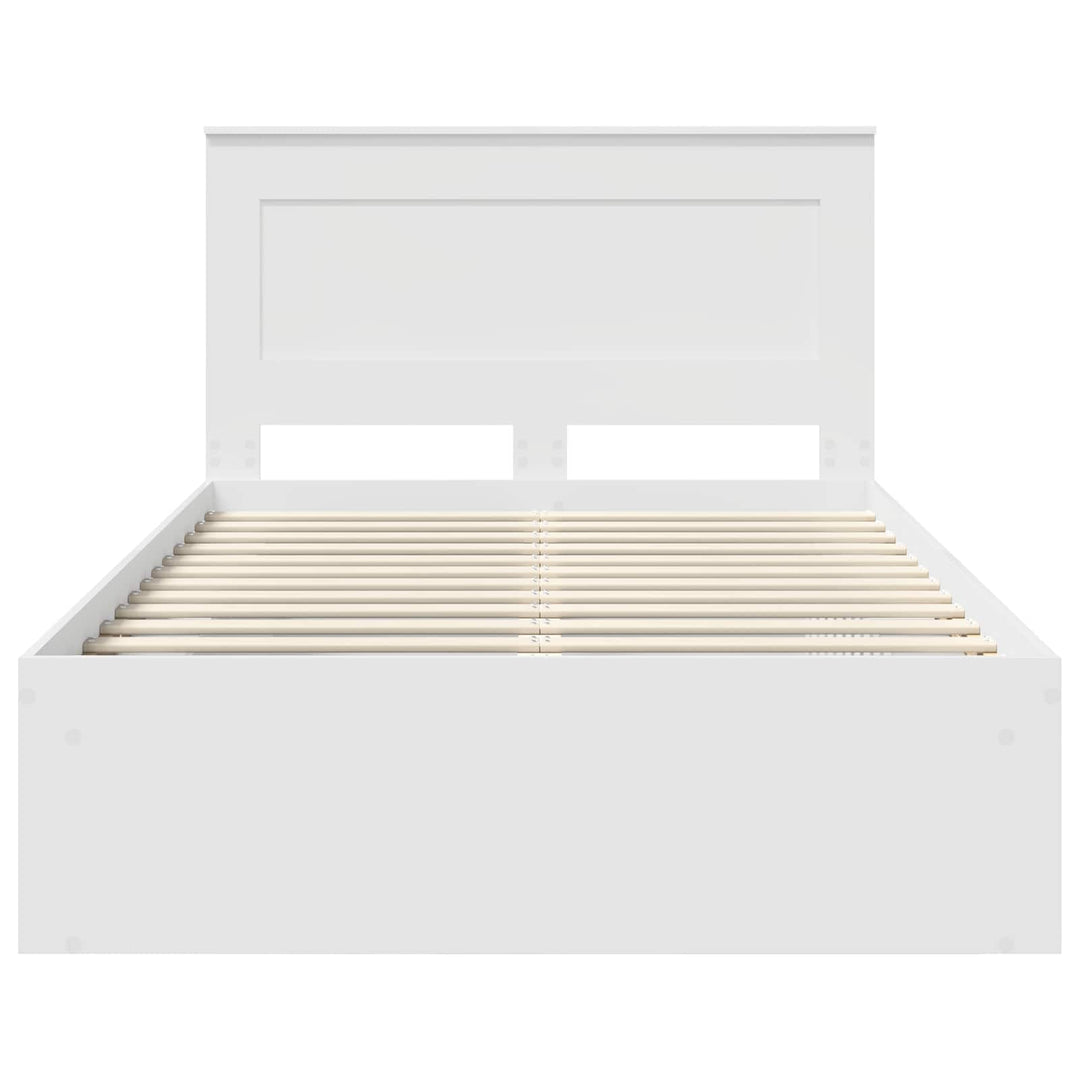 Sengestel med hovedgærde Hvid 120 x 190 cm Massiv fyrretræ