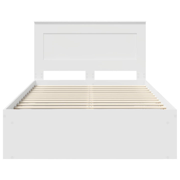 Sengestel med hovedgærde Hvid 120 x 190 cm Massiv fyrretræ