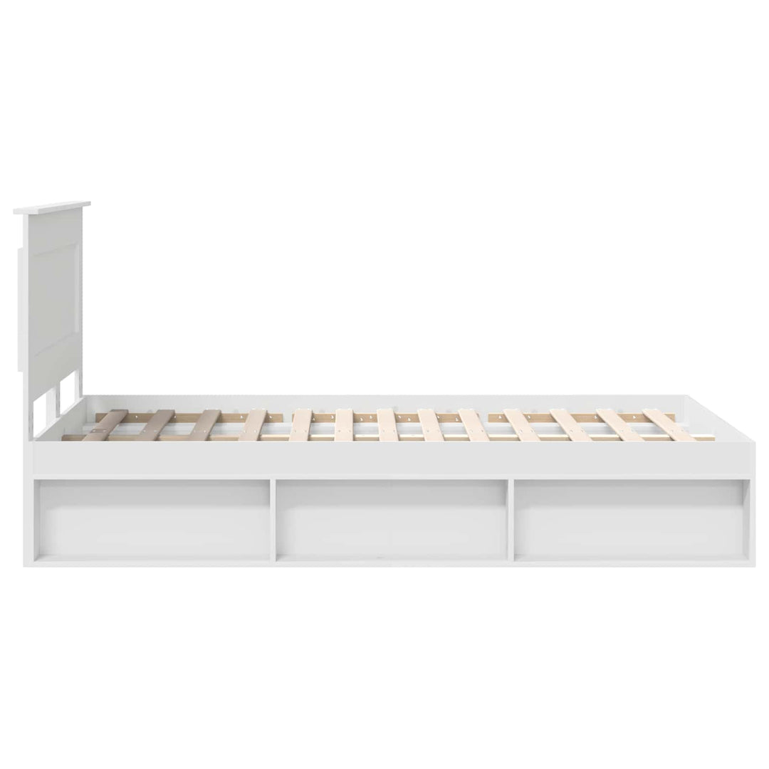 Sengestel med hovedgærde Hvid 120 x 190 cm Massiv fyrretræ