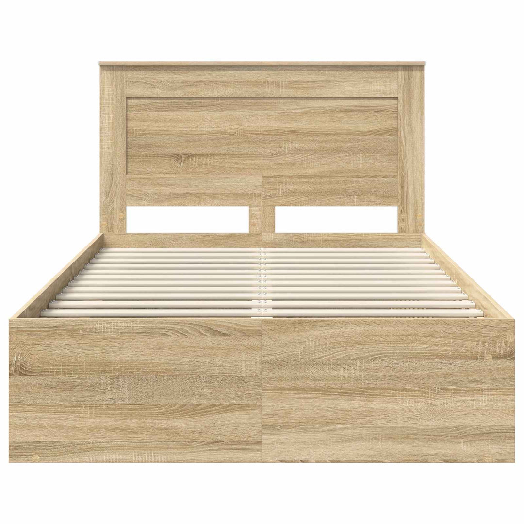 Sengestel med hovedgærde Sonoma 120 x 190 cm Massiv fyrretræ