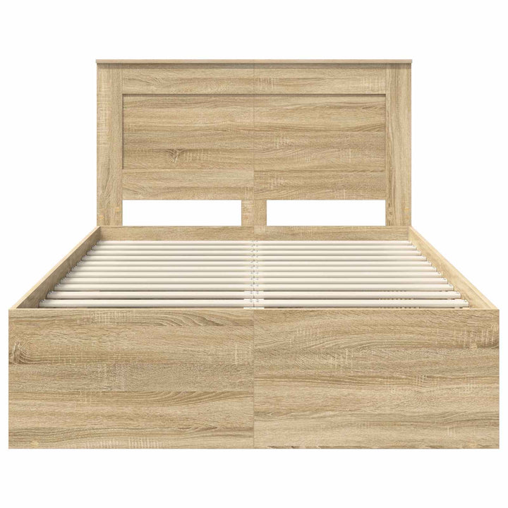Sengestel med hovedgærde Sonoma 120 x 190 cm Massiv fyrretræ