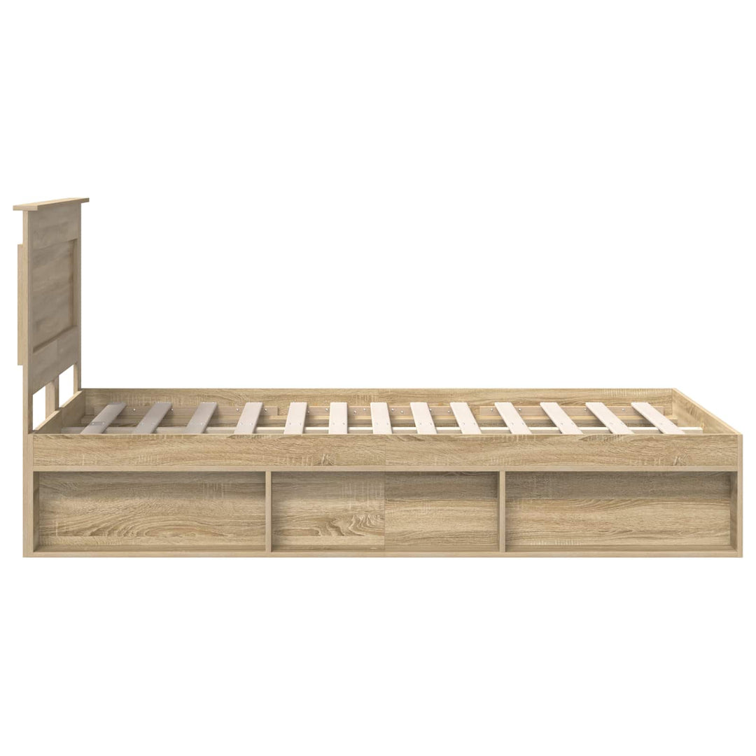 Sengestel med hovedgærde Sonoma 120 x 190 cm Massiv fyrretræ