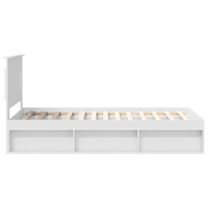 Sengestel med hovedgærde Hvid 100 x 200 cm Massiv fyrretræ