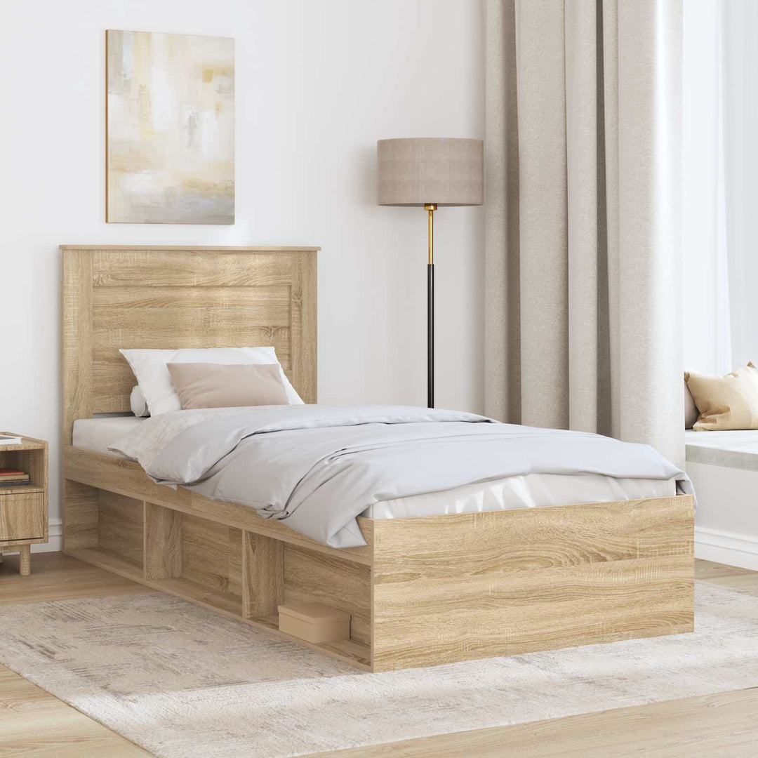 Sengestel med hovedgærde Sonoma 100 x 200 cm Massiv fyrretræ
