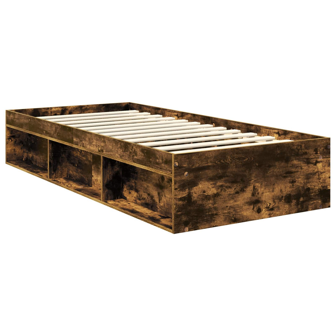 Sengestel med hovedgærde Røget eg 90 x 190 cm Massiv fyrretræ