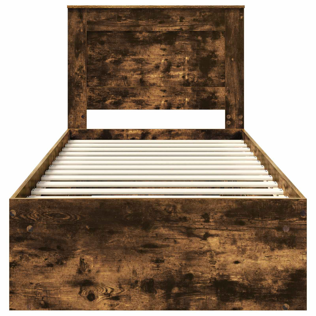 Sengestel med hovedgærde Røget eg 90 x 190 cm Massiv fyrretræ