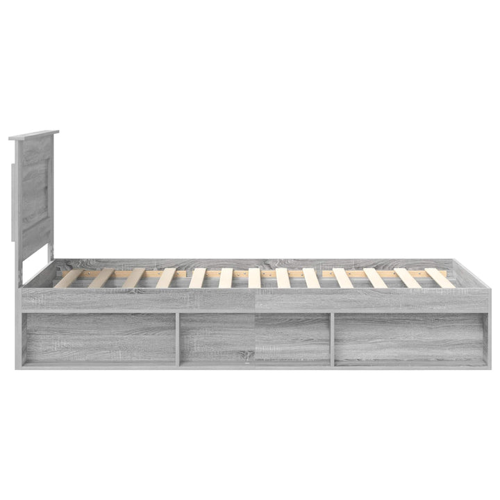 Sengestel med hovedgærde Grå Sonoma 90 x 190 cm Massiv fyrretræ