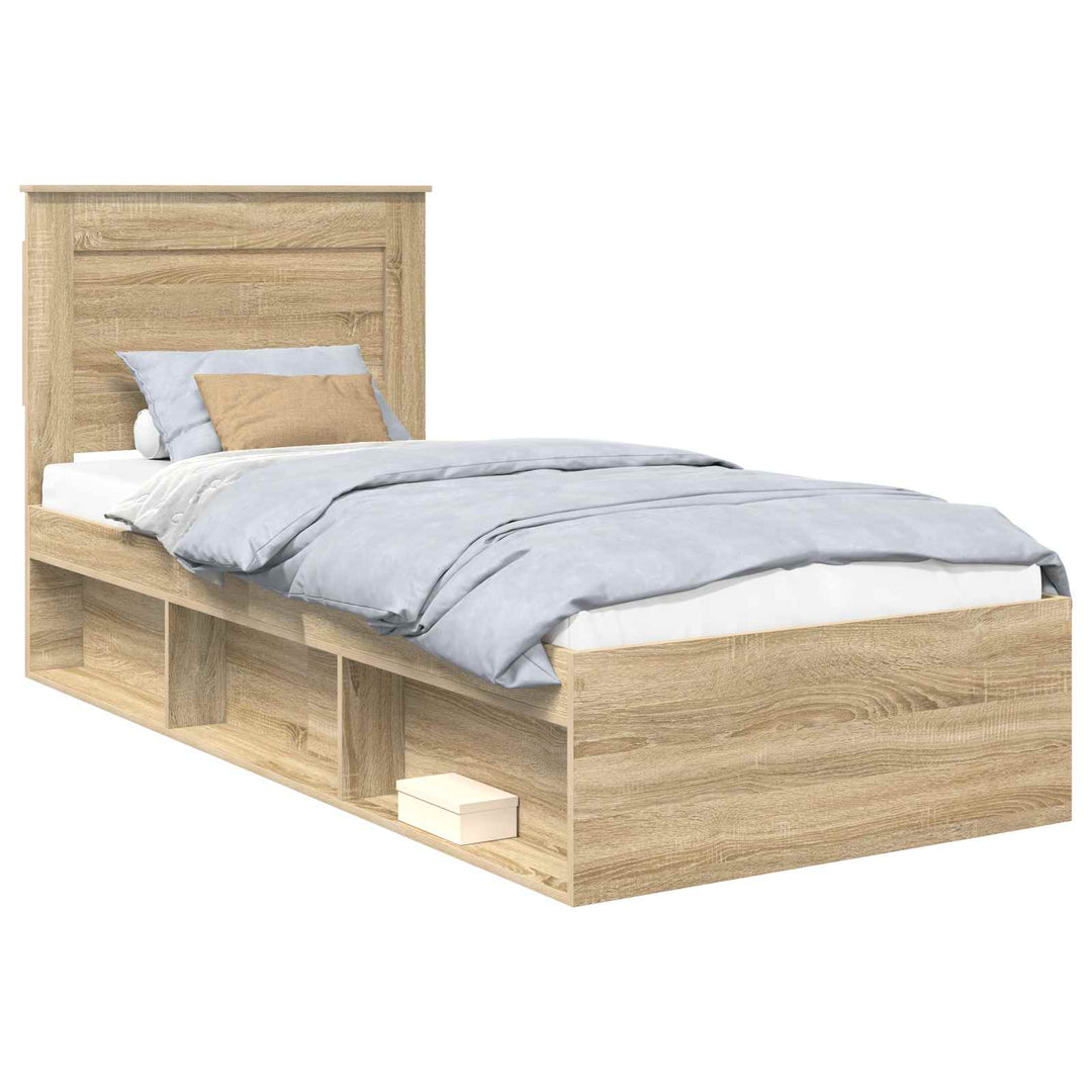 Sengestel med skuffe Sonoma eg 75 x 190 cm Massiv fyrretræ