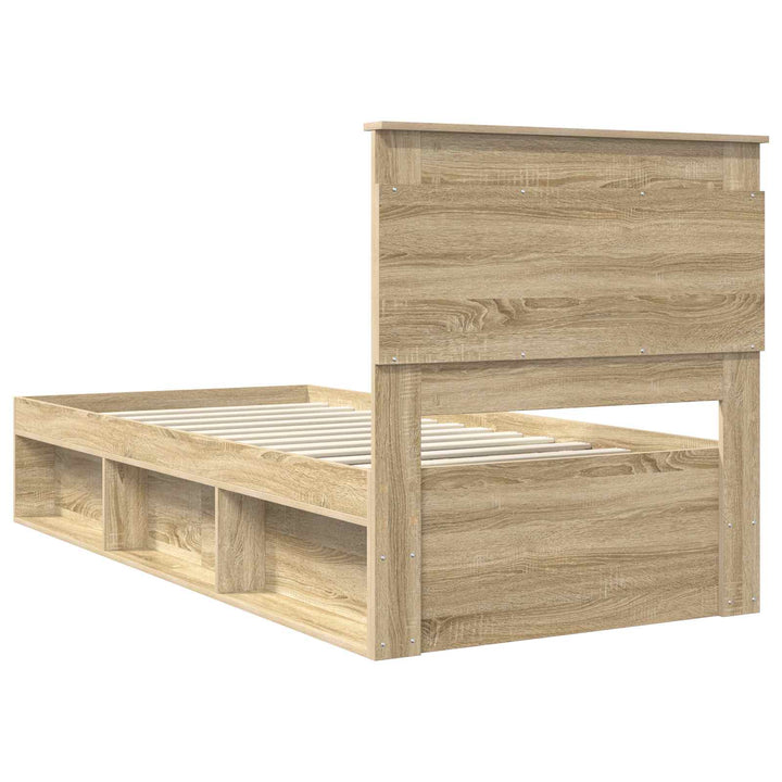 Sengestel med skuffe Sonoma eg 75 x 190 cm Massiv fyrretræ